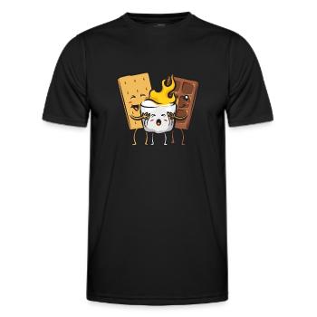 S'more Campfire Marshmallow Camping - T-shirt sport Homme - noir - Devant - AI Model Male 178 dark (178cm)