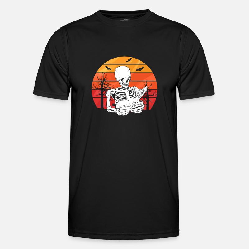 Skeleton Sphynx Cat - Men's Functional T-Shirt - black
