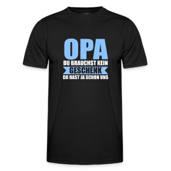 Opa Großvater Großväter Geschenk - Männer Funktions-T-Shirt - Schwarz - Vorne - AI Model Male 178 dark (178cm)