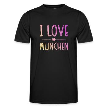 I Love München - Männer Funktions-T-Shirt - Schwarz - Vorne - AI Model Male 178 dark (178cm)