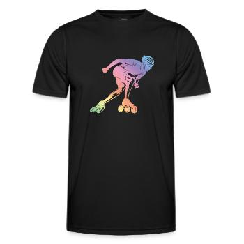 Inline Skates Silhoette - Men's Functional T-Shirt - black - Front - AI Model Male 178 dark (178cm)