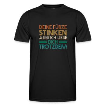 Deine Fürze stinken aber Ich liebe Dich - Männer Funktions-T-Shirt - Schwarz - Vorne - AI Model Male 178 dark (178cm)