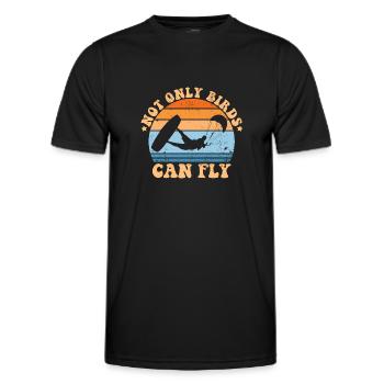 Kitesurfer nicht nur vögel fliegen kiteboard - Männer Funktions-T-Shirt - Schwarz - Vorne - AI Model Male 178 dark (178cm)