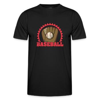 Catcher Baseball Ball Gants Sports Dicton - T-shirt sport Homme - noir - Devant - AI Model Male 178 dark (178cm)