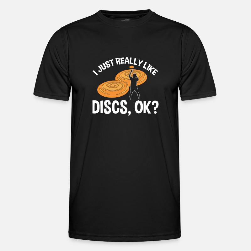 Ultimate Frisbee Throwing Disc - Men's Functional T-Shirt - black