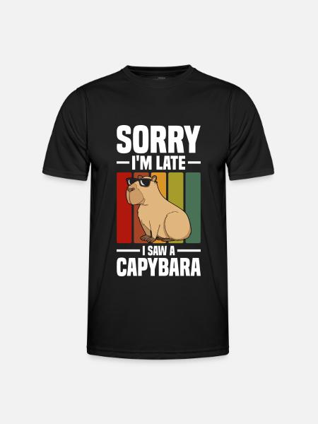 Capybara niedlich | Capy Capybaras Tiere Geschenke - Männer Funktions-T-Shirt - Schwarz