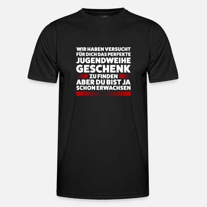 Jugendweihe Jugend Konfirmation Geschenk - Männer Funktions-T-Shirt - Schwarz