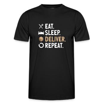 Lieferant Paket Lieferung - Männer Funktions-T-Shirt - Schwarz - Vorne - AI Model Male 178 dark (178cm)