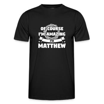Vorname Matthew Geburtsname Geschenk - Männer Funktions-T-Shirt - Schwarz - Vorne - AI Model Male 178 dark (178cm)