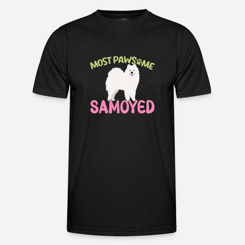 MostPAWSOME Samojeden - Männer Funktions-T-Shirt - Schwarz