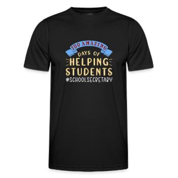100 Days Of School - Men's Functional T-Shirt - black - Front - AI Model Male 178 dark (178cm)