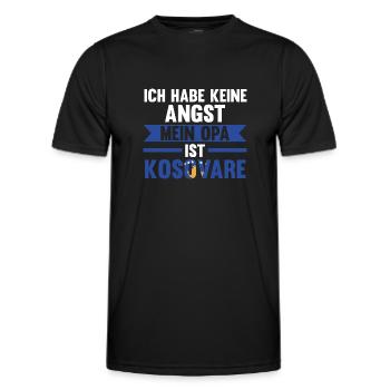Ich habe keine Angst mein Opa ist Kosovare - Männer Funktions-T-Shirt - Schwarz - Vorne - AI Model Male 178 dark (178cm)