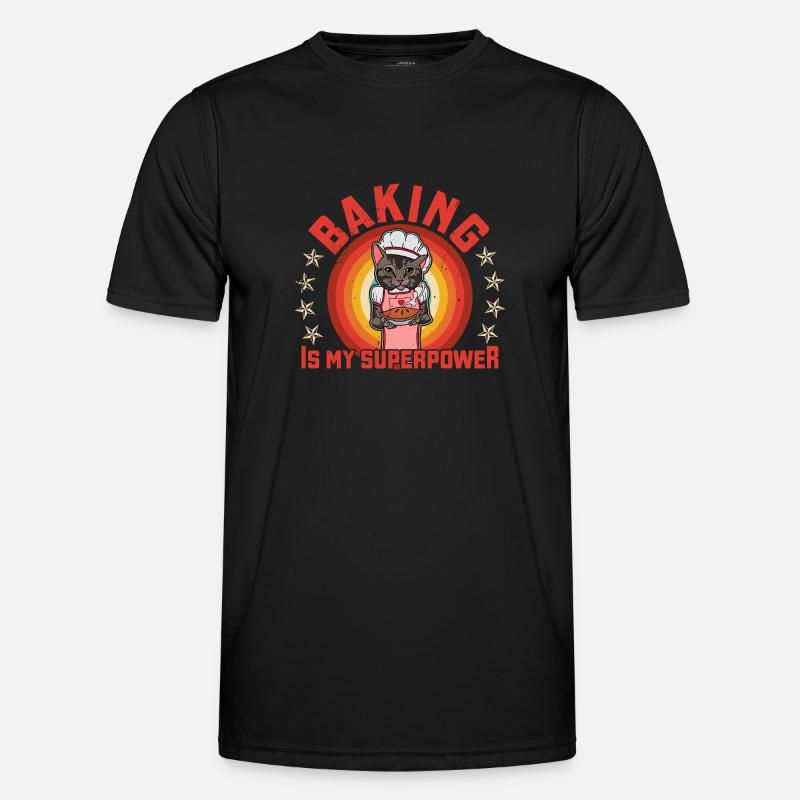 Bäcker Katze Kuchen Essen Backen Hobby Spruch Männer Funktions-T-Shirt