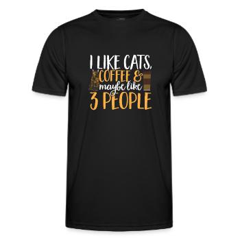 Schildpatt Katze Tortue écaille de tortue Cat Tortie - T-shirt sport Homme - noir - Devant - AI Model Male 178 dark (178cm)