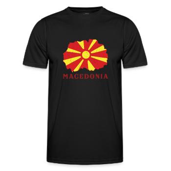 Macédoine Balkans Origine Drapeau de voyage Skopje - T-shirt sport Homme - noir - Devant - AI Model Male 178 dark (178cm)