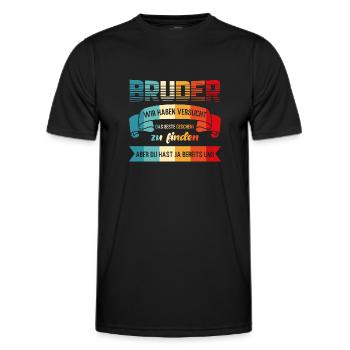 Bruder Familie Geschwister Geschenk - Männer Funktions-T-Shirt - Schwarz - Vorne - AI Model Male 178 dark (178cm)