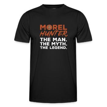 Mushroom picking Mushroom picking Mushrooms Foraging - Men's Functional T-Shirt - black - Front - AI Model Male 178 dark (178cm)