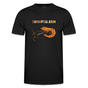 Shrimp salabim magician shrimp shrimp funny - Men's Functional T-Shirt - black - Front - AI Model Male 178 dark (178cm)