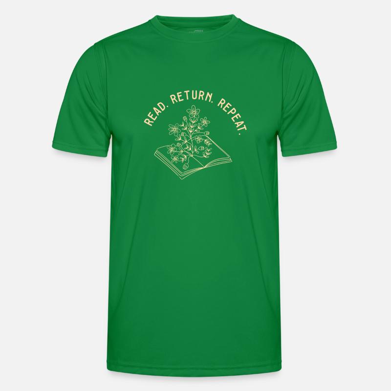 Librarian Read Return Repeat Library Worker Book Männer Funktions-T-Shirt