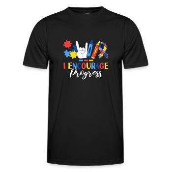 J’encourage les progrès Thérapeute ABA Comportemental - T-shirt sport Homme - noir - Devant - AI Model Male 178 dark (178cm)