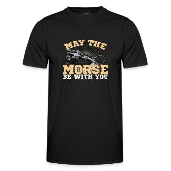 Mortar Radio Radio Amateur Radio Morse - Men's Functional T-Shirt - black - Front - AI Model Male 178 dark (178cm)