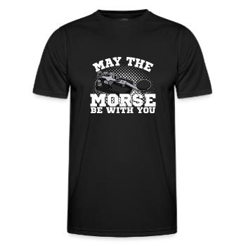 Mortar Radio Radio Amateur Radio Morse - Men's Functional T-Shirt - black - Front - AI Model Male 178 dark (178cm)