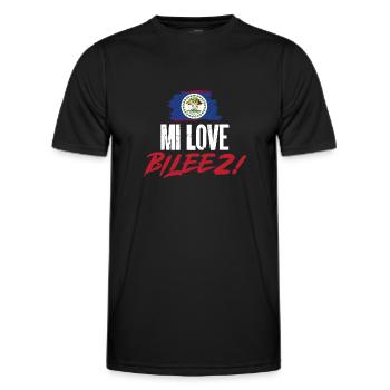 Belize Flagge Belizer - Männer Funktions-T-Shirt - Schwarz - Vorne - AI Model Male 178 dark (178cm)