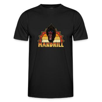 Safari Mandrill Dschungel Zoologe Zoo Biologe - Männer Funktions-T-Shirt - Schwarz - Vorne - AI Model Male 178 dark (178cm)