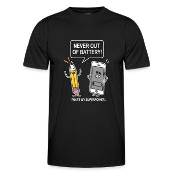 funny humor sarcasm smartphon - Men's Functional T-Shirt - black - Front - AI Model Male 178 dark (178cm)
