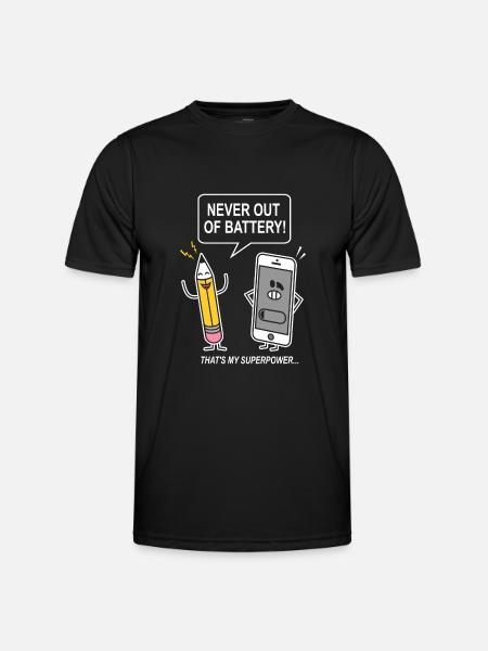 funny humor sarcasm smartphon - Men's Functional T-Shirt - black