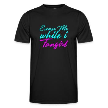Excuse Me While I Fangirl - Men's Functional T-Shirt - black - Front - AI Model Male 178 dark (178cm)