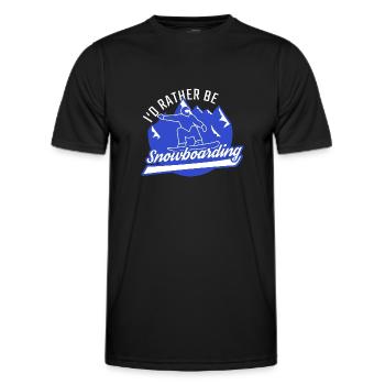 Snowboarder I'd Rather Be Snowboarding Snowboard - Men's Functional T-Shirt - black - Front - AI Model Male 178 dark (178cm)