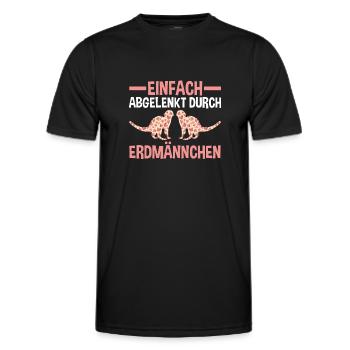 Einfach abgelenkt durch Erdmännchen - Männer Funktions-T-Shirt - Schwarz - Vorne - AI Model Male 178 dark (178cm)