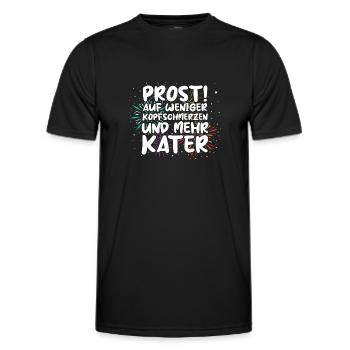 Neujahr Feuerwerk Silvester - Männer Funktions-T-Shirt - Schwarz - Vorne - AI Model Male 178 dark (178cm)
