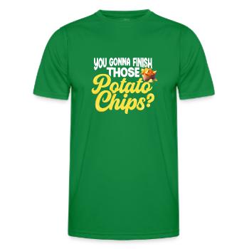 Citation amusante de chips pour l’amateur de collations de pommes de terre - T-shirt sport Homme - vert - Devant - AI Model Male 178 dark (178cm)