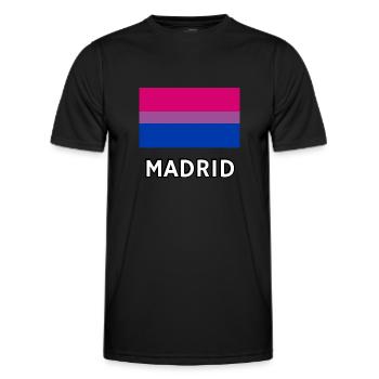 Drapeau de la Bi Pride Madrid - T-shirt sport Homme - noir - Devant - AI Model Male 178 dark (178cm)