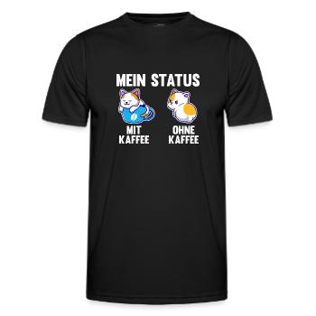 Katze Mein Status Mit Kaffee Ohne Kaffee - Männer Funktions-T-Shirt - Schwarz - Vorne - AI Model Male 178 dark (178cm)