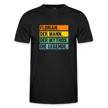 Florian - Männer Funktions-T-Shirt - Schwarz - Vorne - AI Model Male 178 dark (178cm)
