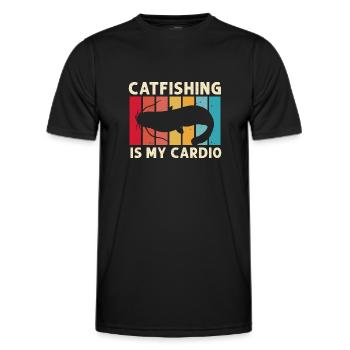 Catfish Fishing Catfish Anglers - Men's Functional T-Shirt - black - Front - AI Model Male 178 dark (178cm)