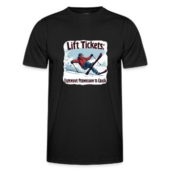 Billets de remontées mécaniques – ski et plaisir sur les pistes - T-shirt sport Homme - noir - Devant - AI Model Male 178 dark (178cm)