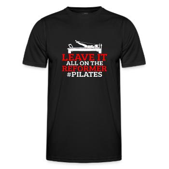 Leave It All On The Reformer #Pilates 7 - Männer Funktions-T-Shirt - Schwarz - Vorne - AI Model Male 178 dark (178cm)