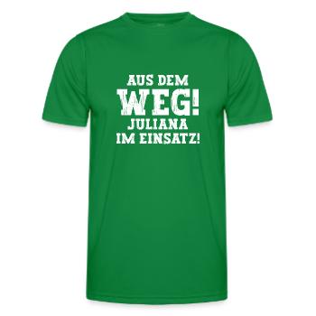 Juliana Lustiger Spruch Vorname Name Juliana - Männer Funktions-T-Shirt - Kelly Green - Vorne - AI Model Male 178 dark (178cm)