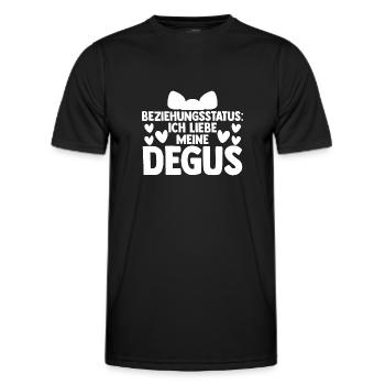 Beziehungsstatus Ich liebe meine Degus - Männer Funktions-T-Shirt - Schwarz - Vorne - AI Model Male 178 dark (178cm)