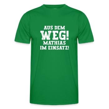 Mathias Lustiger Spruch Vorname Name Mathias - Männer Funktions-T-Shirt - Kelly Green - Vorne - AI Model Male 178 dark (178cm)