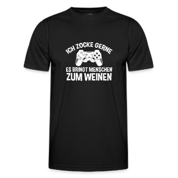 Zocker Zocken Gamer - Männer Funktions-T-Shirt - Schwarz - Vorne - AI Model Male 178 dark (178cm)