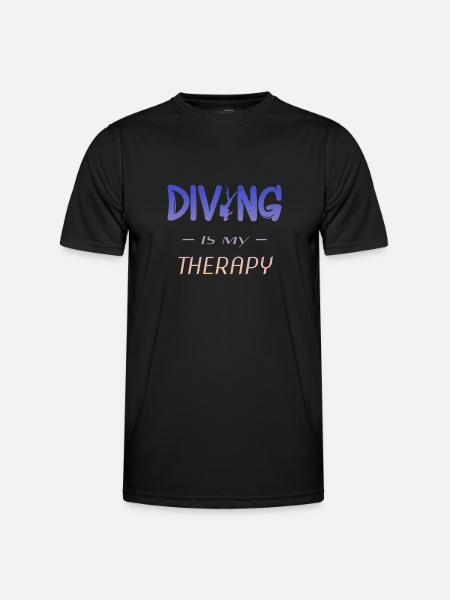 Diving Tauchen Taucher - Männer Funktions-T-Shirt - Schwarz