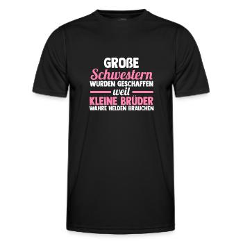Große Schwester Familie Grosse Schwester Geschenk - Männer Funktions-T-Shirt - Schwarz - Vorne - AI Model Male 178 dark (178cm)