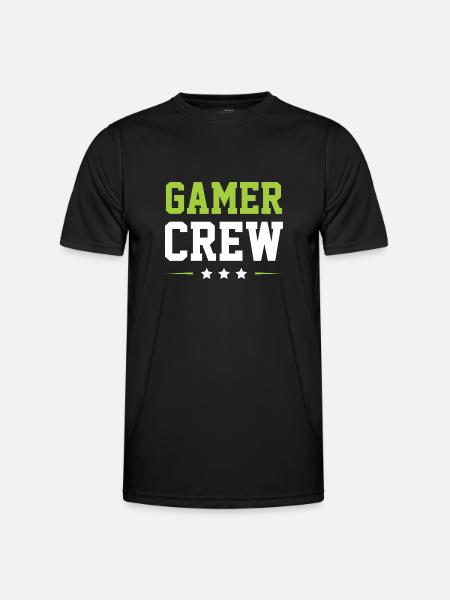 Gamer Crew - Männer Funktions-T-Shirt - Schwarz