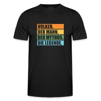 Volker - Männer Funktions-T-Shirt - Schwarz - Vorne - AI Model Male 178 dark (178cm)