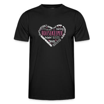 Domestic help, cleaner, housekeeper - Men's Functional T-Shirt - black - Front - AI Model Male 178 dark (178cm)